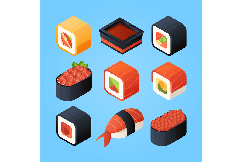 asian-isometric-food-sushi-rolls-and-other-japan-food
