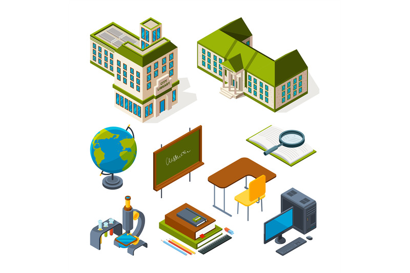 school-and-education-isometric-back-to-school-3d-symbols