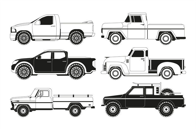 pickup-truck-silhouettes-black-pictures-of-various-automobiles