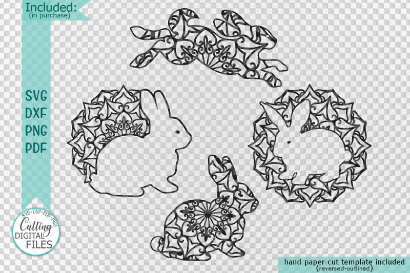 mandala-easter-bunnies-cut-out-set-svg-pdf-dxf-cutting-files
