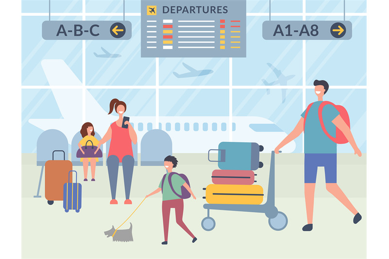 characters-in-airport-terminal-vector-illustrations-of-happy-travelle