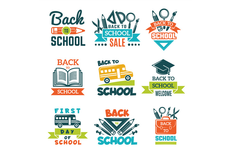 school-labels-set-back-to-school-theme