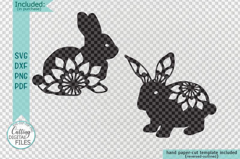 DXF files for laser Happy Easter Bunny napkin rings for Cricut and Silhouette Plywood MDF Paper 4 different designs