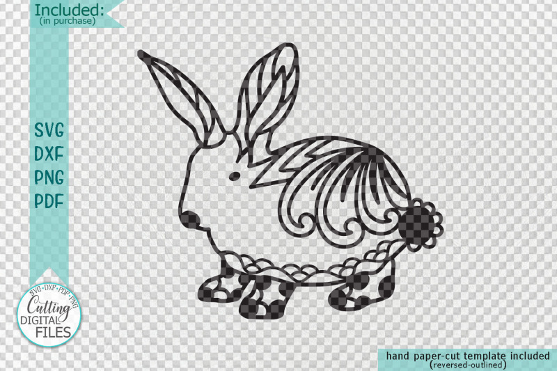 Download Floral Cute Easter bunny rabbit svg dxf file for machine ...