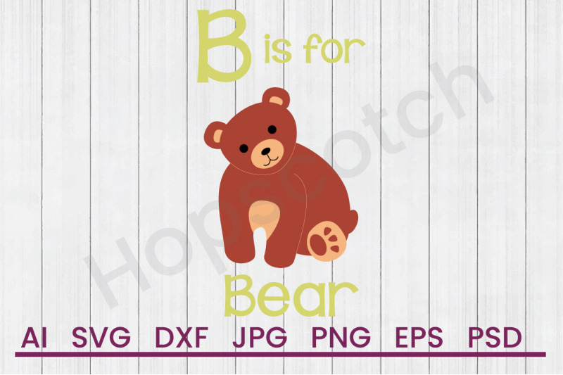 b-for-bear-svg-file-dxf-file