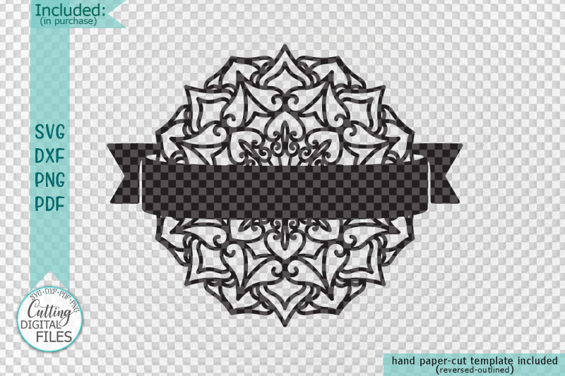 Download Mandala Monogram frame bundle split circle ribbon svg cut ...
