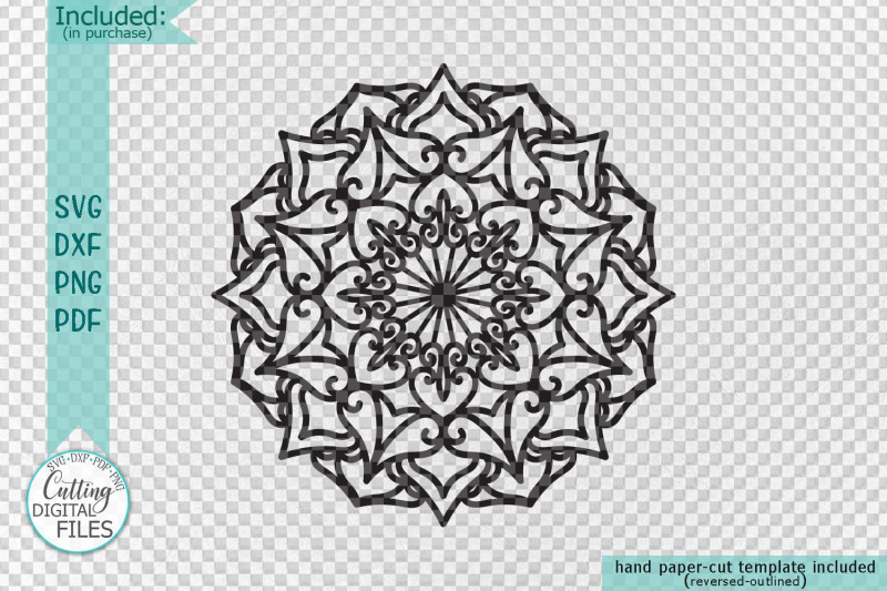 Download Mandala set corner half border plotter cut svg dxf templates By kArtCreation | TheHungryJPEG.com