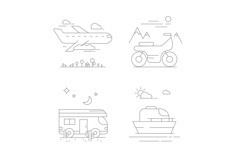 urban-transport-icons-vector-compositions-with-transport