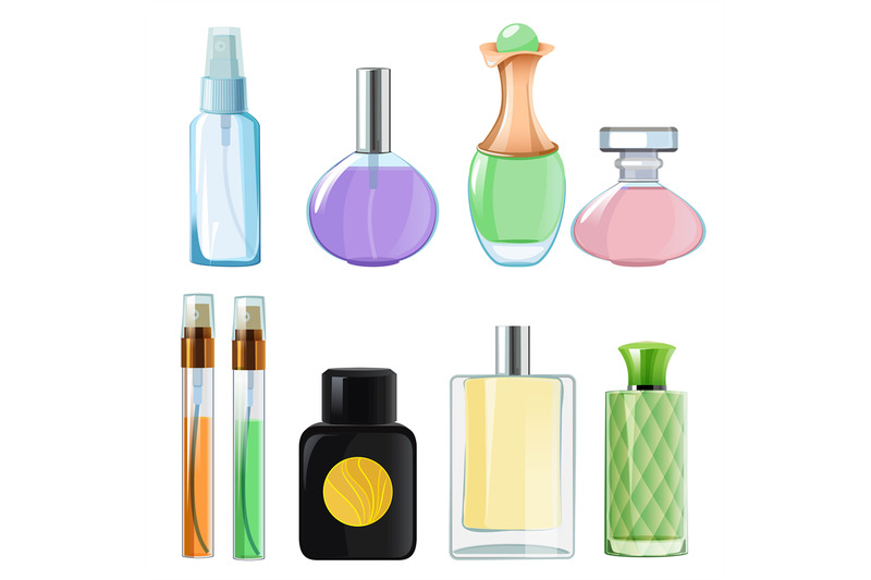 woman-perfumes-glass-bottles-of-perfume-on-white