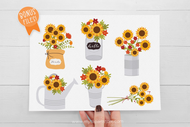 sunflowers-clipart-fall-autumn-thanksgiving-sublimation-svg