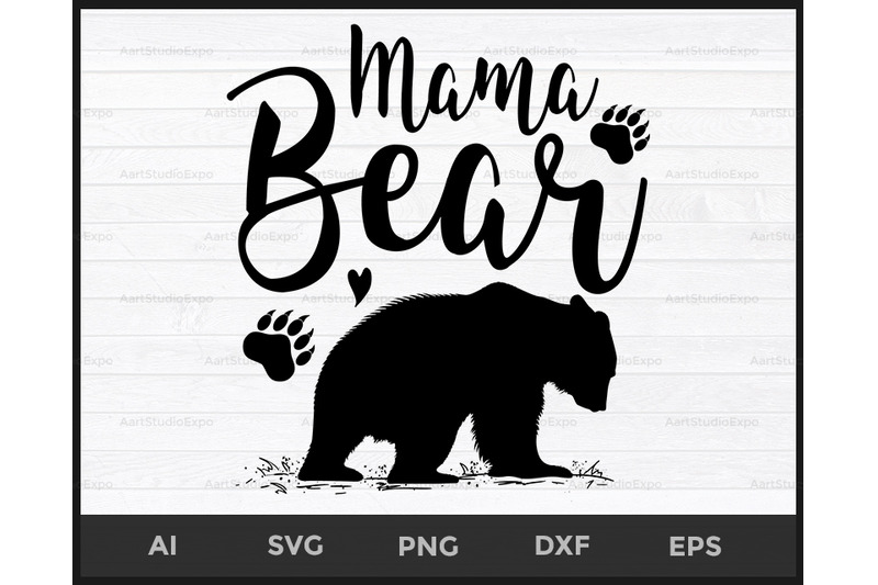 Mama Bear Svg Mama Bear Cut File Silhouette Cricut Instant Download By Creative Art