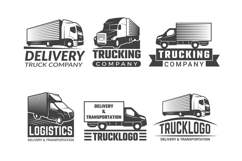 transportation-logo-silhouette-of-truck-various-emblems-of-logistic-t