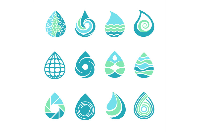 drops-logos-colored-water-aqua-splashes-nature-symbols-liquid-food-an