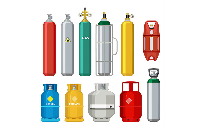 Download Gas cylinders icons. Petroleum safety fuel metal tank of helium butane By ONYX | TheHungryJPEG.com