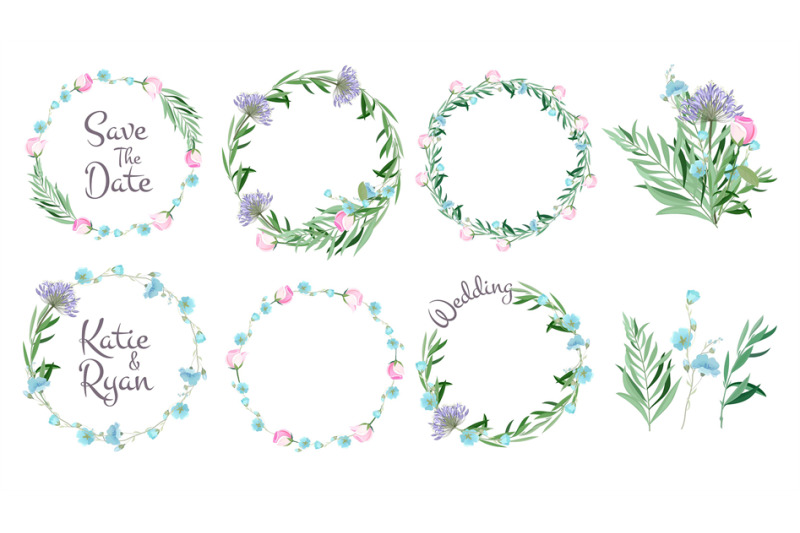floral-frames-circle-shapes-with-flowers-branches-decorative-elements