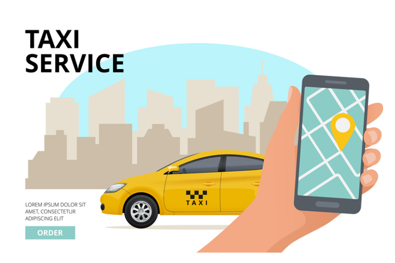 taxi-order-hand-holding-smartphone-and-push-button-to-call-business-c