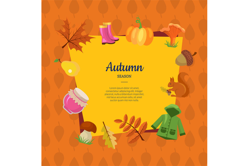 vector-cartoon-autumn-elements-and-leaves-background-with-place-for-te