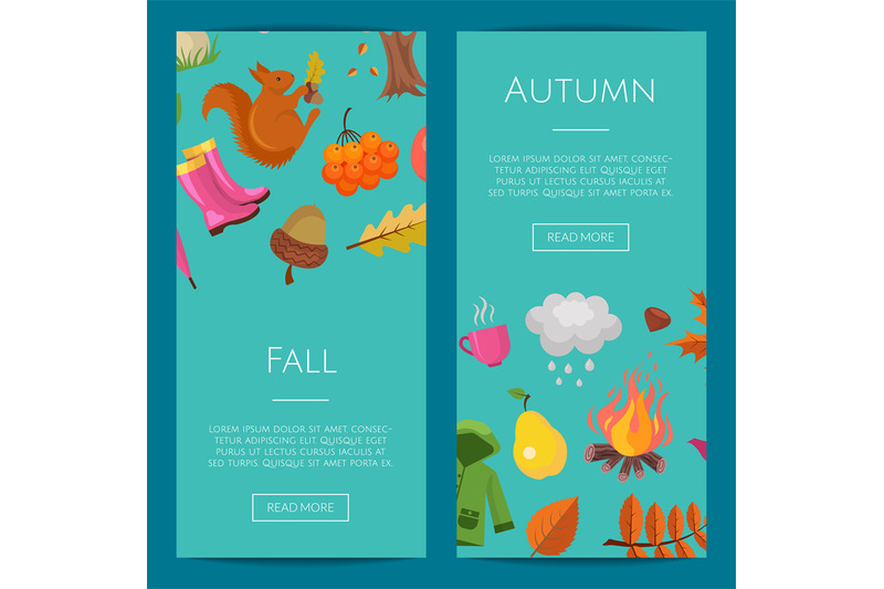 vector-cartoon-autumn-elements-and-leaves-web-banner-templates-illustr