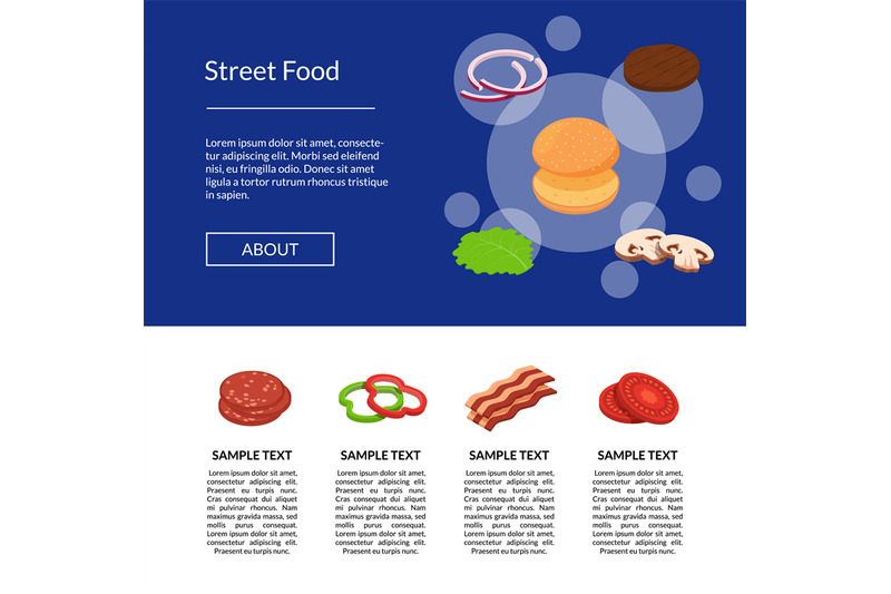 vector-isometric-burger-ingredients-illustration-banner-and-poster