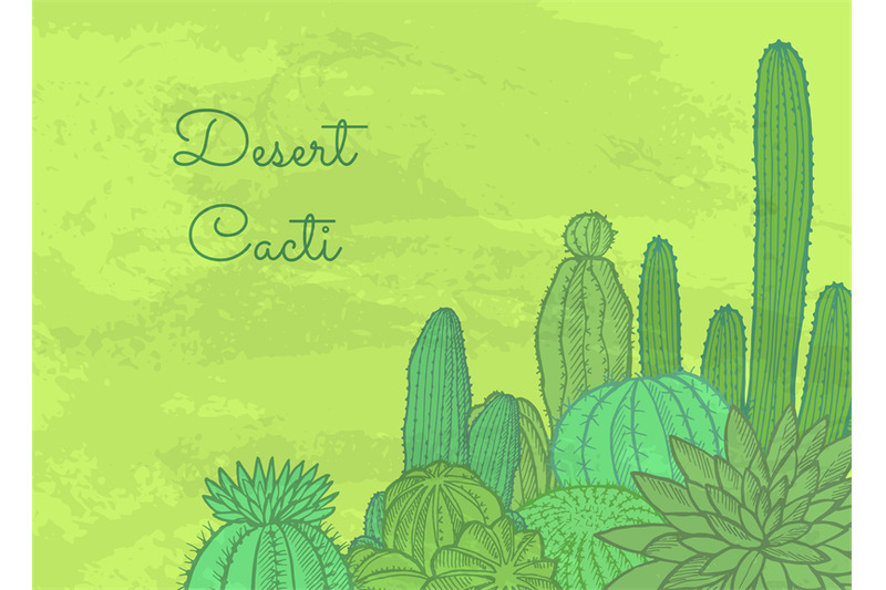 vector-wild-cacti-plants-with-place-for-text