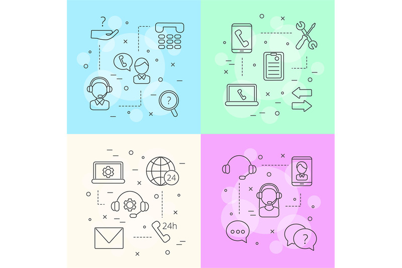 vector-line-call-support-center-icons-infographic-concept-illustration