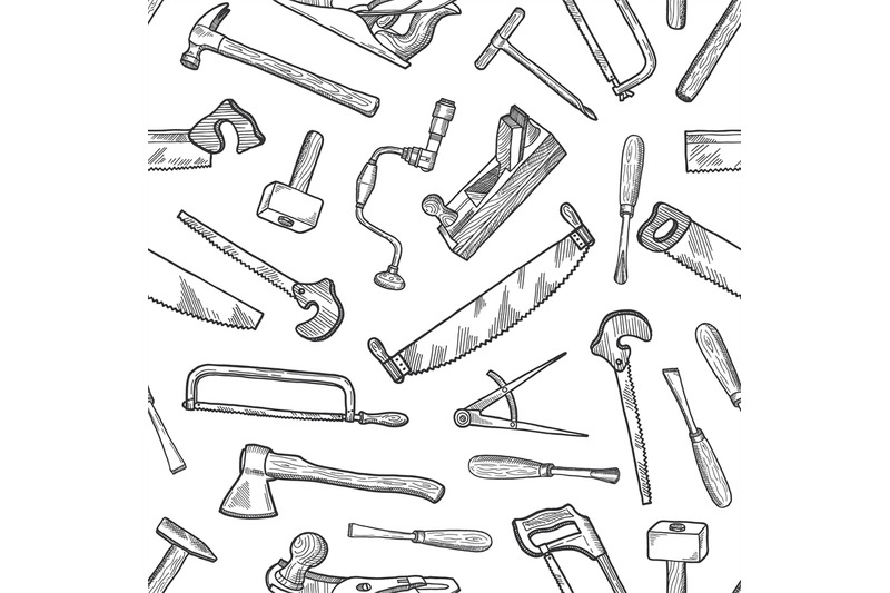 vector-hand-drawn-carpentry-elements-pattern-or-background-illustratio