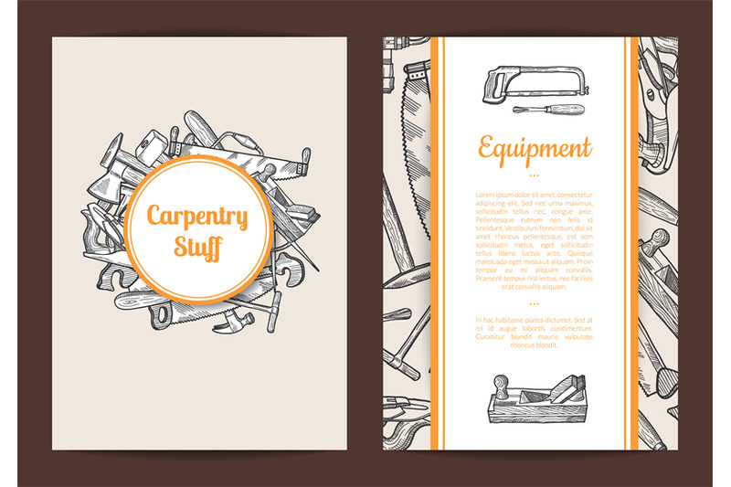vector-hand-drawn-woodwork-card-or-flyer-template-illustration
