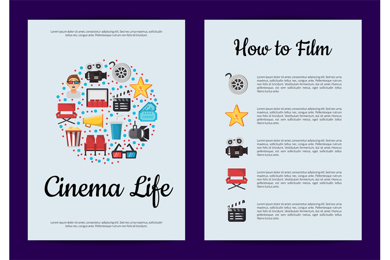 vector-flat-cinema-icons-card-or-flyer-template-illustration