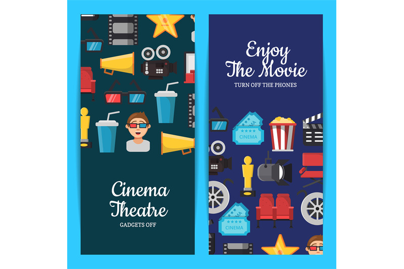 vector-flat-cinema-icons-web-banner-templates-illustration