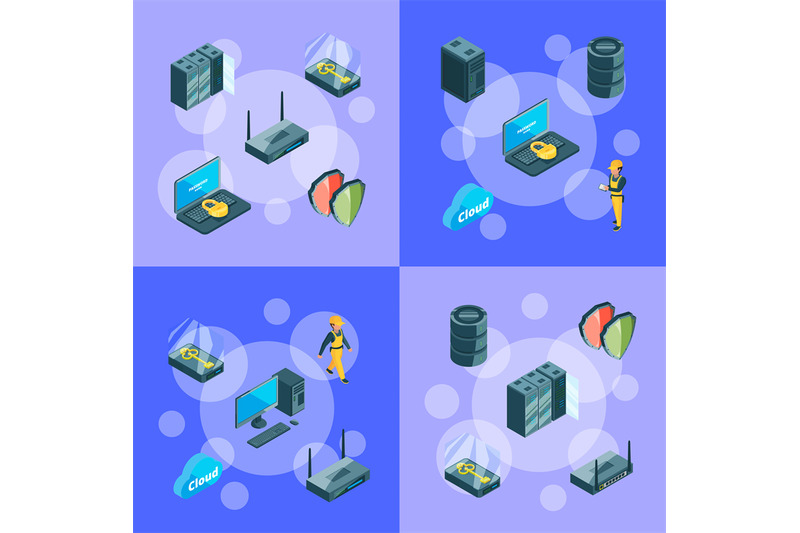 vector-electronic-system-of-data-center-icons