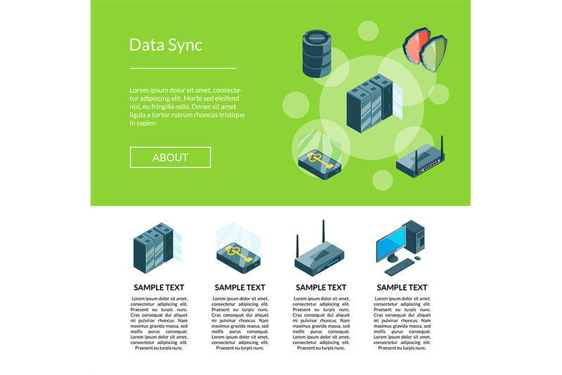 vector-electronic-system-of-data-center-storing-data-brochure