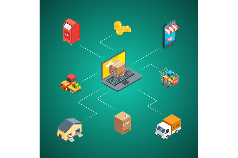 vector-isometric-shipping-and-delivery-icons-infographic-concept-illus