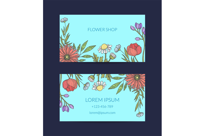 vector-hand-drawn-flowers-business-card-template-illustration