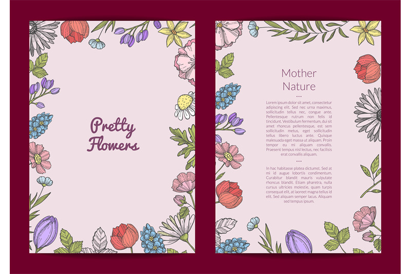 vector-hand-drawn-flowers-card-or-flyer-template-illustration