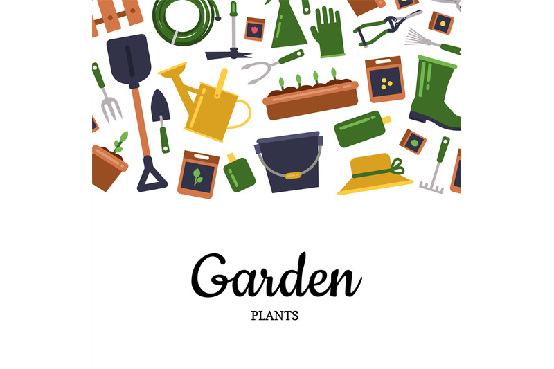 vector-flat-gardening-icons-background-with-place-for-text-illustratio