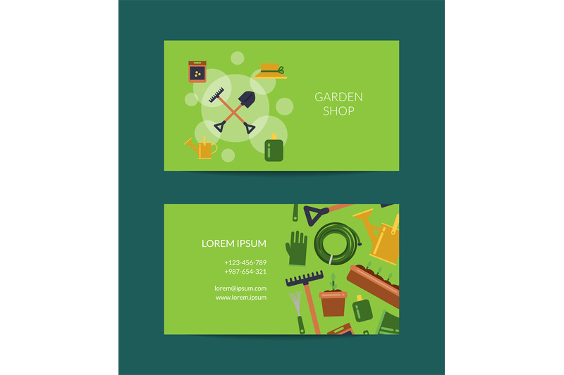 vector-flat-gardening-icons-business-card