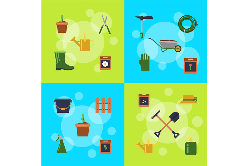 vector-flat-gardening-icons-infographic-illustration