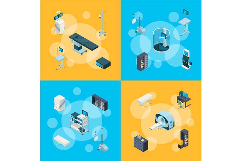 vector-isometric-hospital-icons-infographic-concept-illustration