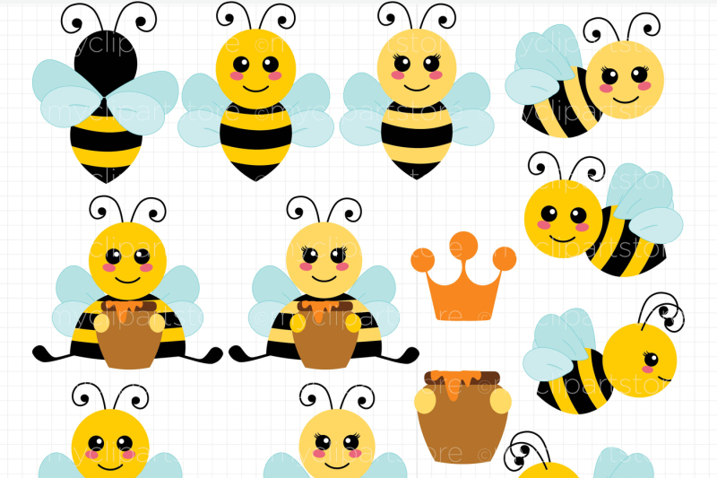 Download Buzzy Bees, Bumble Bee, Honey Bee Vector Clipart, SVG Cut ...