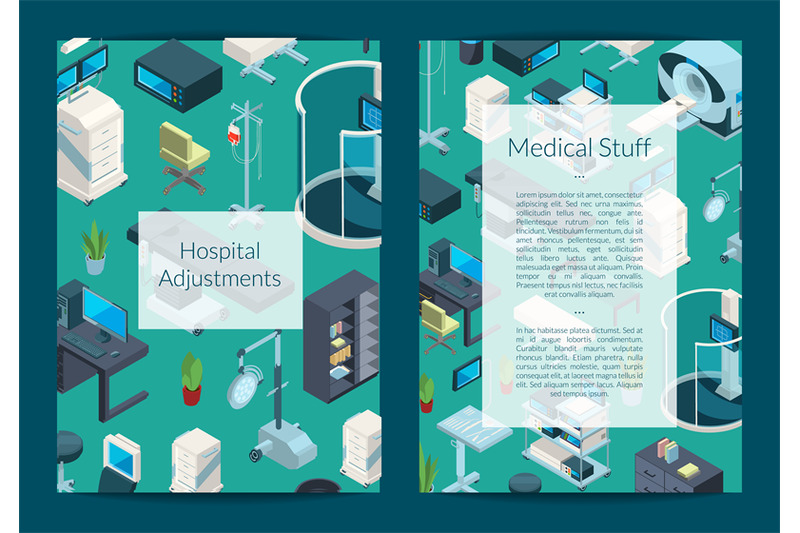 vector-isometric-hospital-icons-card-or-flyer-template-illustration