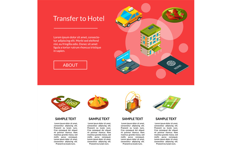 vector-isometric-hotel-icons-page-illustration