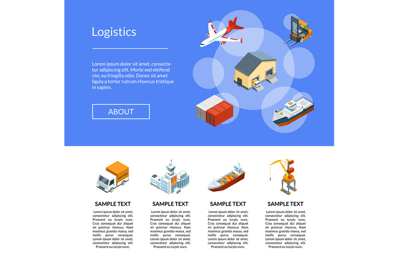 vector-isometric-marine-logistics