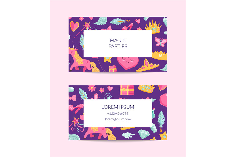 vector-cute-cartoon-magic-and-fairytale-business-card-template