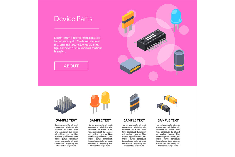vector-isometric-microchips-and-electronic-parts-icons