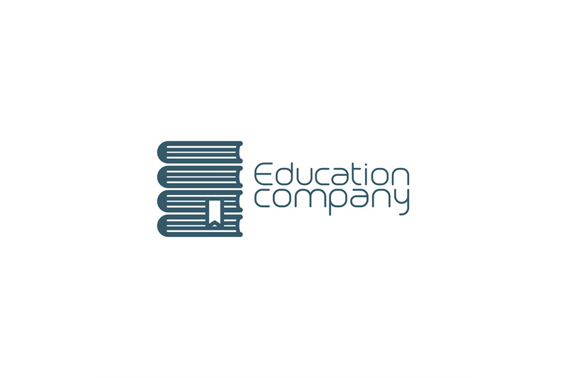 education-company-icon-with-pile-of-books