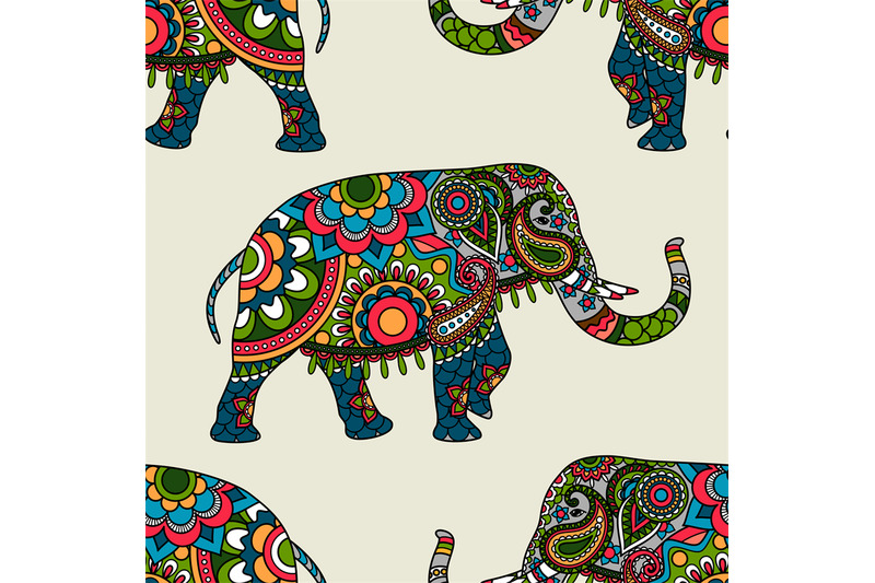 ethnic-indian-elephant-colored-seamless-background