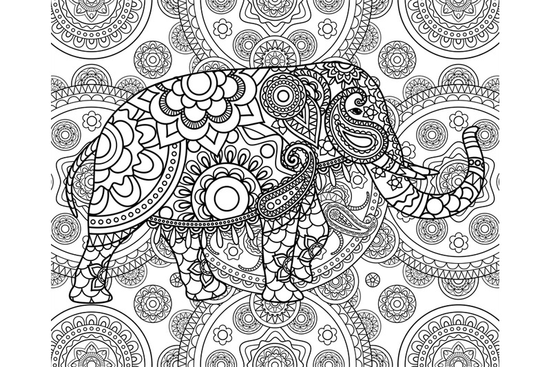 ethnic-indian-elephant-over-ornate-background