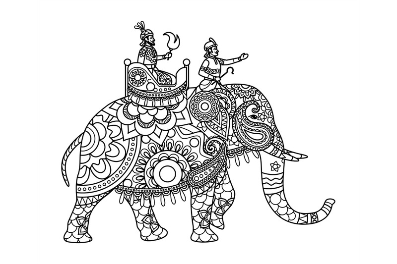 Download Indian maharajah on elephant coloring pages By ...
