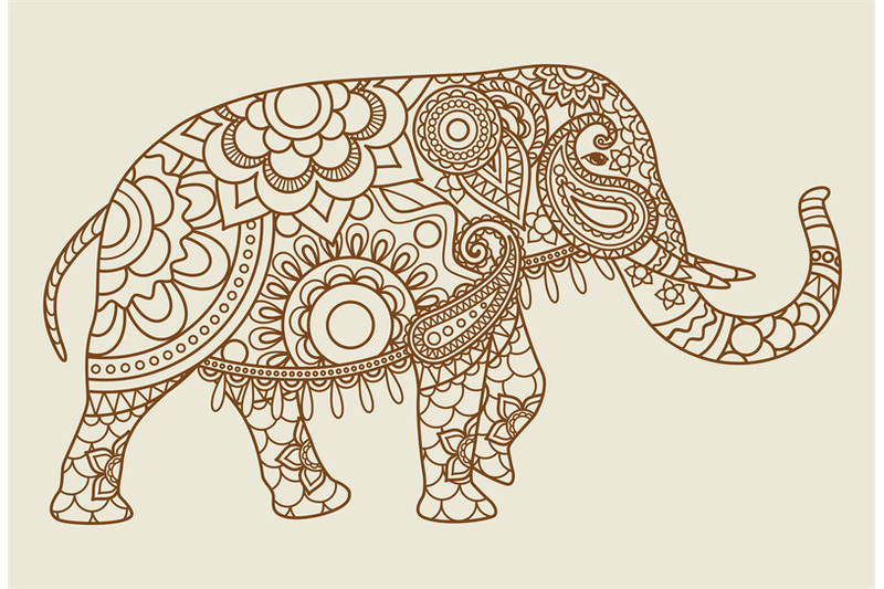 mehendi-indian-elephant-icon-vintage-colors