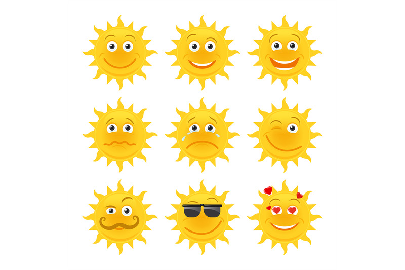 sun-emoticons-vector-collection